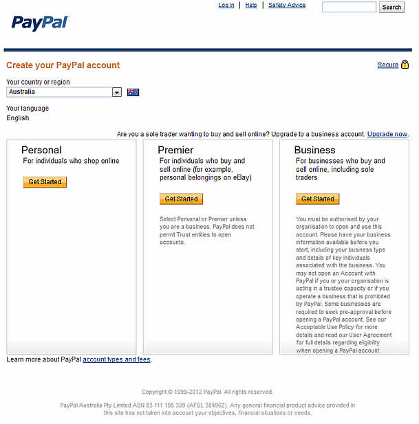 Set Up a Paypal Account