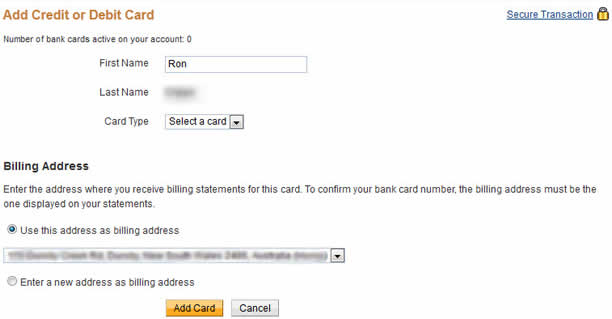 adding a credit debit card to a paypal account