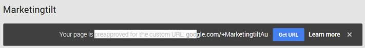 google+ custom URL